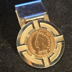 Money Clip Gold Over Stainless 1902 Indian Head Penny